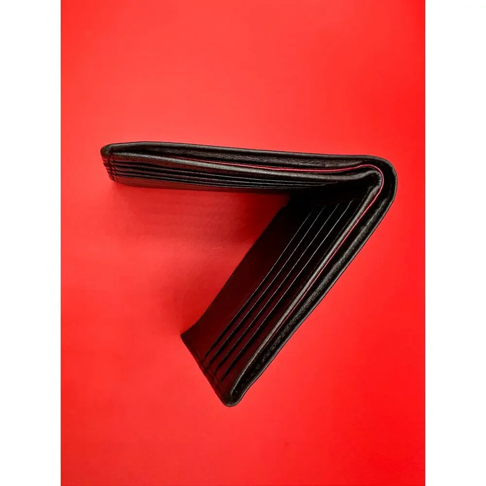 Tumi Men's Black Soft Leather Bi Fold Card Holder Wallet